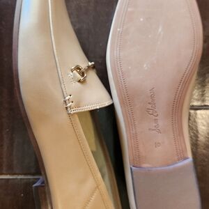 Sam Edelman Beige Loafers with Gold Accent